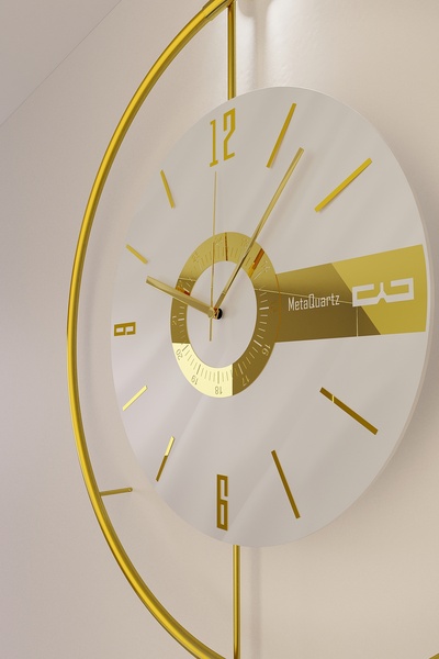 Store Timelles Elit Three-büyük Boy(50X75CM)-(PİLLİ LED SİSTEMİ) , Modern Dekoratif Metal Duvar Saati