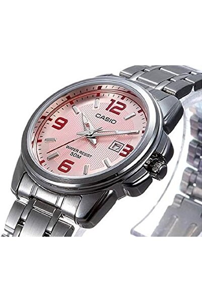 Casio Ladies Black Analog Dial Stainless Steel Band Watch