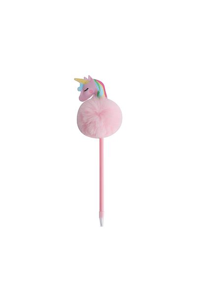 Choice 1pc Pink 1PCS 4 Colors Children's Unicorn Plush Ball-point Pen Student Rainbow Note taking pen Fanta
