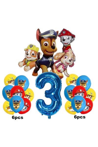 Choice 17pcs set 3 17pcs Cartoon PAW Patrol Birthday Balloon Set Dog Chase Marshall Skye Aluminum Film late
