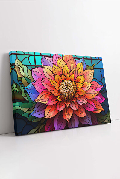 KOSS Dijital Πολύχρωμο αφηρημένο ζωγραφικό σε καμβά με λουλούδια, διακοσμητικ...