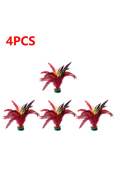 MOJOYCE 4 قطع من 1 إلى 10 قطع من ريش جيانزي الملون بطول 20 سم، ريشة الريش المحمولة، ركلة القدم، عجلة اليد، ريشة