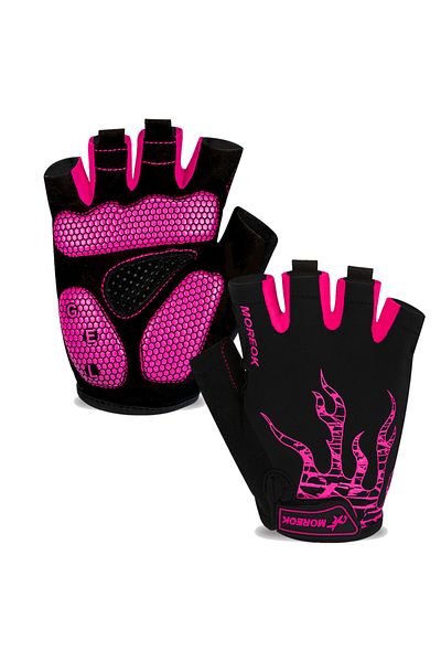 Choice S Pink MOREOK Bike Gloves Half Finger 5MM Gel Pads Breathable Mountain Road Bike Cycling gloves Sho