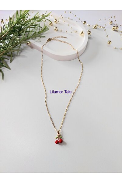 Lilamor Çelik Kiraz Kolye