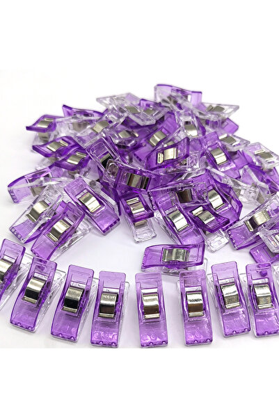 Choice3 violet 50pcs 50PCS Sewing Clips Colorful Clips Multipurpose Plastic C...