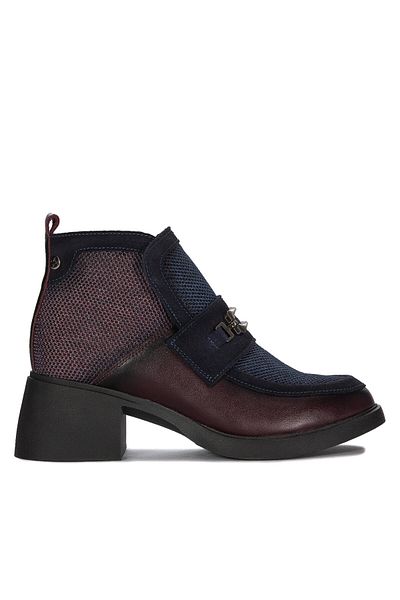 maciejka Women's red ankle boots MACIEJKA-06747-23/00-8 burgundy-navy blue
