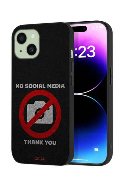 Tolwak غطاء حماية لجهاز Apple iPhone 15 - لا توجد وسائل تواصل اجتماعي، شكرًا لك