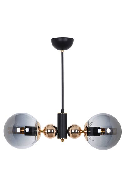 MŞ Aydınlatma Orbic Black Gold 2 Smoked Glass Chandelier