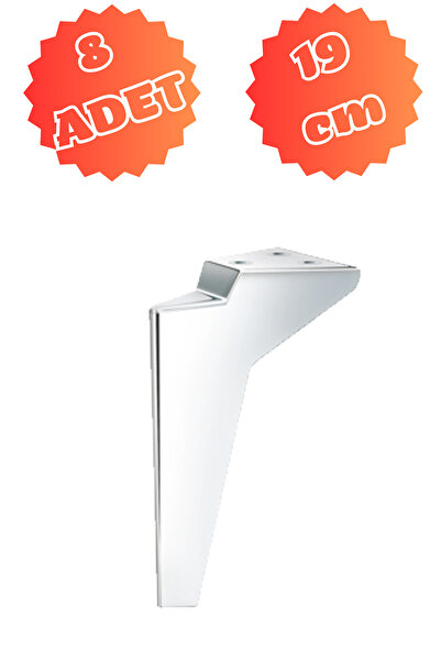 MİSLİNE PLATİN 19 CM KROM (8 ADET) Mobilya Ayağı ,Kanepe Ayağı, Koltuk Ayağı, Ünite Ayağı, Konsol Ayağı