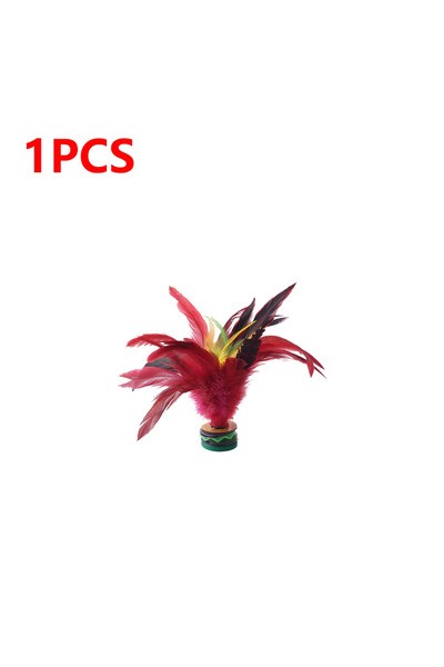 MOJOYCE 1 قطعة 1-10 قطع 20 سم ريشة جيانزي ريش ملون مكوكة محمولة ركلة قدم عجلة يدوية ريشة