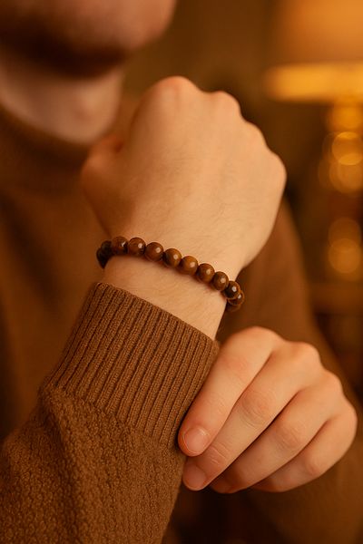 Safnaturel Igsl Certified Rutilli Quartz 8 mm Double Row Macrame Natural Stone Bracelet