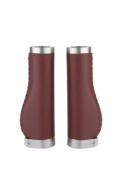 Choice L-Red Drank Brown Road Bike Handlebar Cover Super Light Dead Bike Grip Lychee Grain Leather Anti-sli