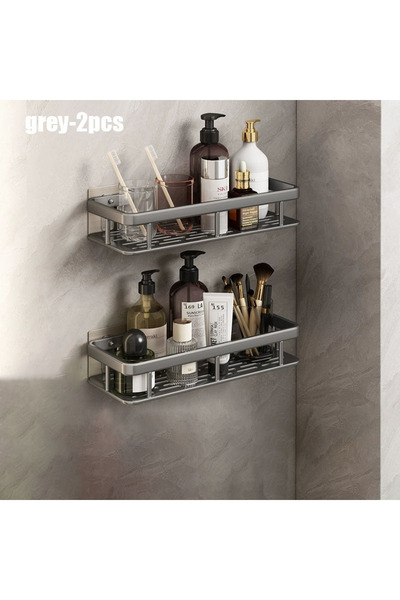 Choice رف حمام جداري بدون حفر من سبائك الألومنيوم، رف شامبو، منظم أدوات تجميل...