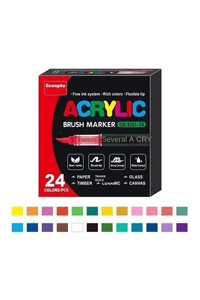 Choice 24 Color Markers 12/24/36/48/72/120 PCS GuangNa Acrylic Color Soft Head Markers Painted Graffiti Chr