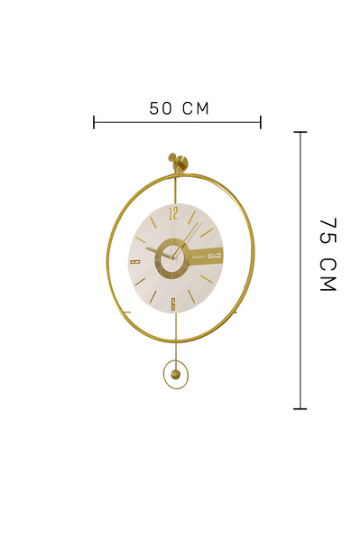Store Timelles Elit Three-büyük Boy(50X75CM)-(PİLLİ LED SİSTEMİ) , Modern Dekoratif Metal Duvar Saati