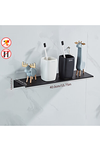 Choice ملحقات حمام سوداء مقاس 15.75 بوصة، رفوف حمام من الألومنيوم الأسود، رف ...