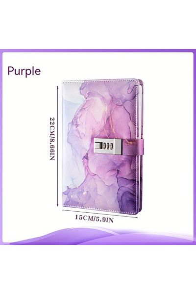 Choice Purple A5 Fashion Password Book With Lock Journal Creative Journal Book Student Notepad Stationery N