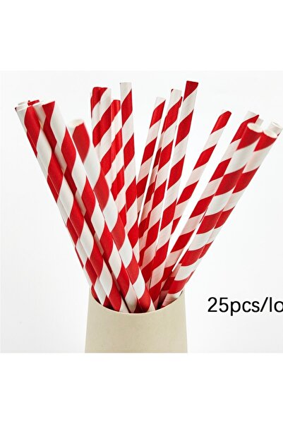 Choice6 ٢٥ قطعة من المصاصات الورقية الحمراء و٢٥ قطعة من المصاصات الورقية المل...