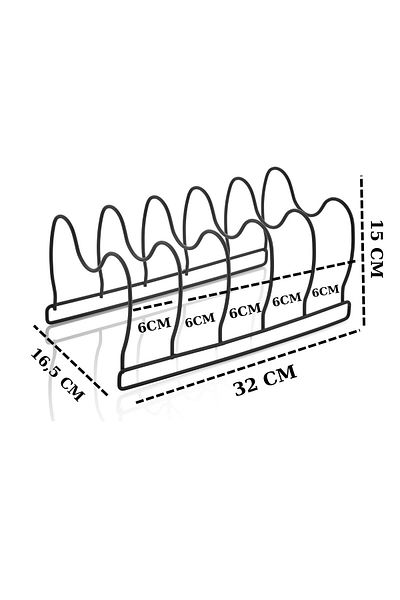 İLİVA Black Pot Pan Lid Organizer Organizer Inside the Cabinet