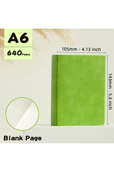 Choice (5.6x4.13 inch) Green Super Thick Notebook (640pages) A6 Creativity Stationery Blank Notepads Pu cov