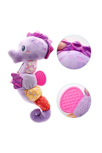 Choice purple Baby Seahorse Musical Rattles Toys Infant Stuffed Animals Soft Toy with Bright Colors Crinkle