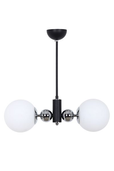 MŞ Aydınlatma Orbic Black Chrome 2 White Glass Chandelier