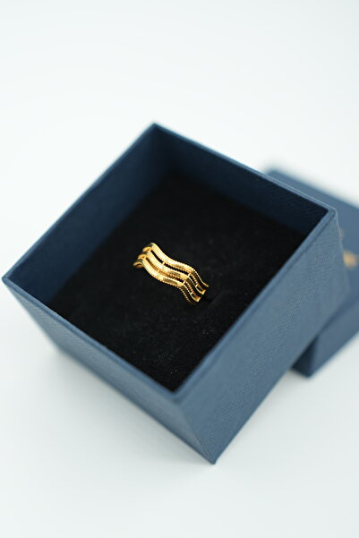 ERDEM KUYUMCULUK 14 Ayar Altın Dalgalı Desenli Ajda Yüzük