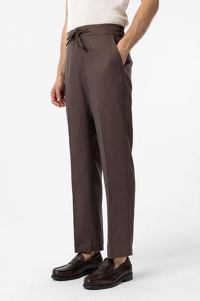 Antioch Coffee 100% Linen High Waist Men's Trousers