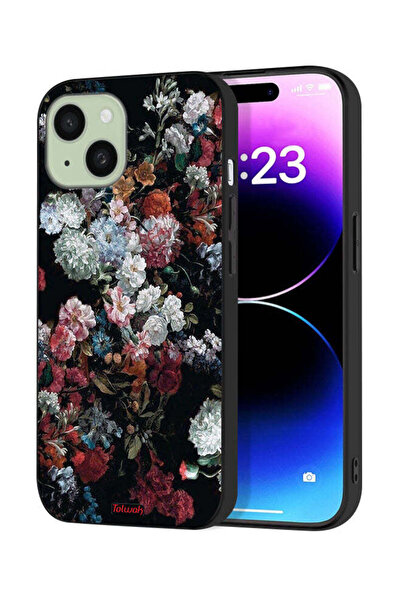 Tolwak غطاء حماية لجهاز آيفون 15 من آبل بنقشة ورود عتيقة