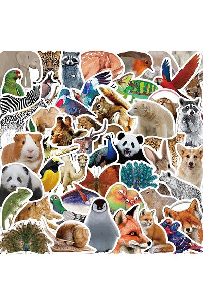 Choice Wild Animal 50pcs 50pcs Jungle Zoo Wild Animal Stickers Aesthetic Phone Wall Scrapbook Motorcycle Wa