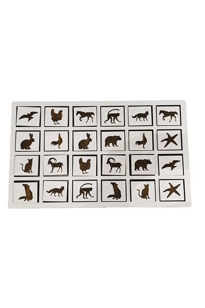 öyküdekor Wooden Mdf 24 Piece Animal Figured Find Your Wife Memory Game - 30X50 cm