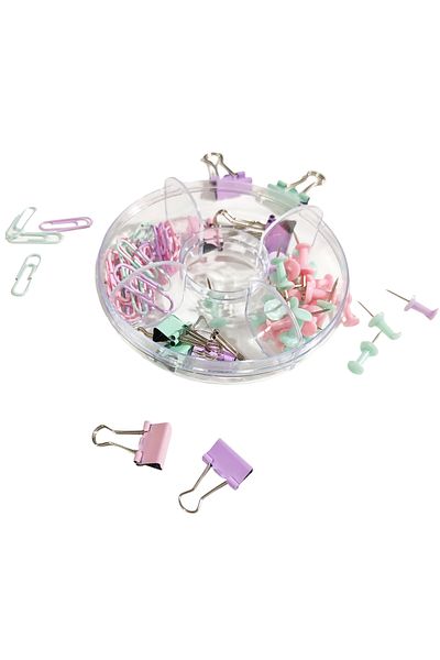 Limmy Donut Shaped Desktop Paper Clip Fastener Pegs Set Gift - 1 Piece