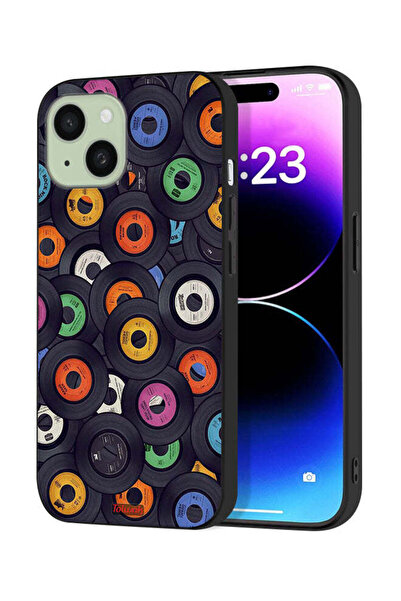 Tolwak غطاء حماية لجهاز Apple iPhone 15 بنمط أقراص مضغوطة