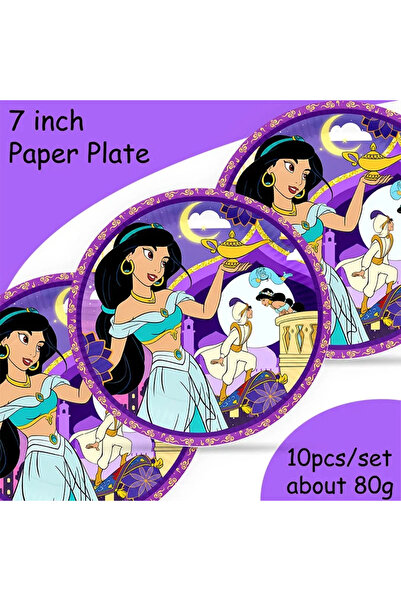 Choice طبق مقاس 7 بوصة، 10 قطع، زينة حفلات أعياد ميلاد الأميرة ياسمين علاء ال...
