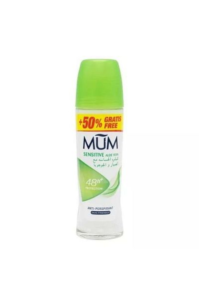 MUM Unscented Deodorant for Sensitive Skin with Aloe Vera and Jojoba - 75 ml, 6 Pack