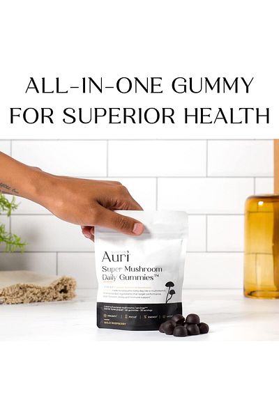 NUTRITION AURI Auri Super Mushroom Gummies Boost Your Immunity, Focus, Energy, Mood - 60 Gummies