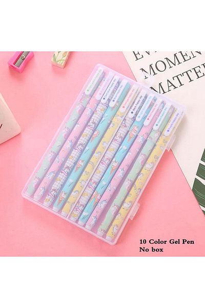 Choice Multi-Colored unicorn 10 Pcs/Set Colored 0.38mm Ink Flamingo Unicorn Gel Pen Animal Starry Sky Kawai