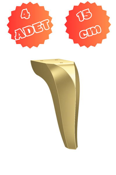 MİSLİNE Romano 15 Cm Pirinç K (4 ADET) Mobilya Ayağı ,kanepe Ayağı, Koltuk Ayağı, Ünite Ayağı, Konsol Ayağı