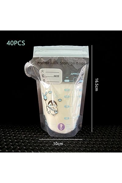 Choice Blue 40 Pack 250ml BPA Free Milk Storage Bags Safe Breast Milk and Baby Food Freezer Bags for Easy F