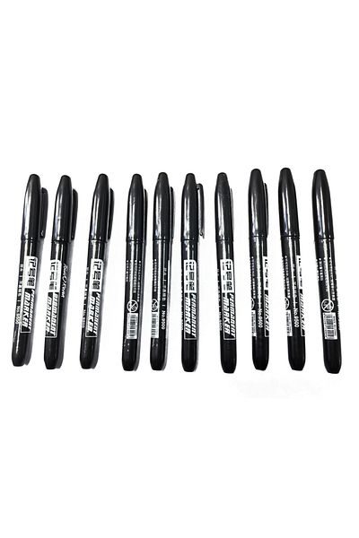 Choice 10 Black 6 PCS Permanent Marker Pen Manga Drawing Markers Black Blue Red Waterproof Ink Sketch Pens