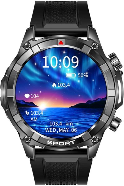 X.Cell Xcell Elite6 Smartwatch, 1.52" HD Display, Bluetooth Calling, Wireless Charging, Flashlight, Heart-R