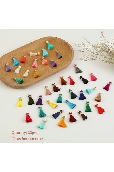 Choice 30pc 30pcsTiny Tri Layered Keychain Tassels Mini Tassel for Craft Jewelry Making Tassel for Earring