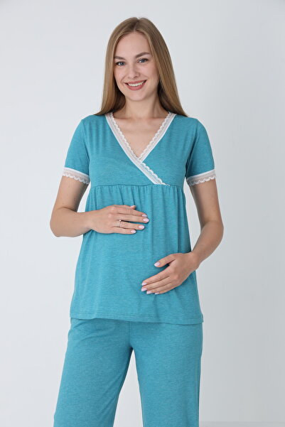 Miss Dünya Lissa Maternity and Pregnant Pajamas Set Suitable for Breastfeeding