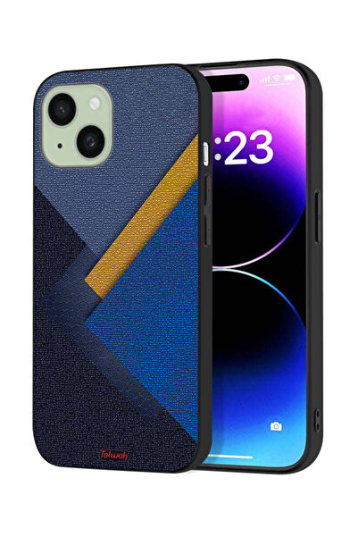 Tolwak غطاء حماية جلدي بتصميم مثلثات لهاتف آيفون 15 من آبل