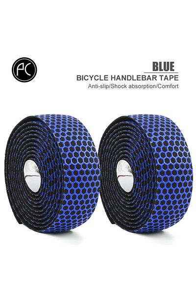 Choice Blue PCycling Bicycle Handlebar Tape Road Bike Handlebar Non-slip Sweat-absorbent Bike Belt Honeycom