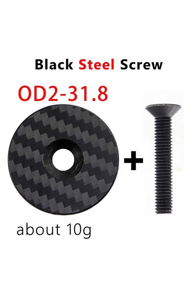 Choice 31.8 Steel Screw Bicycle Headset Top Carbon Fiber Cap W/ M6*30mm Titanium Screw for 1-1/8" 1-1/4" Fr