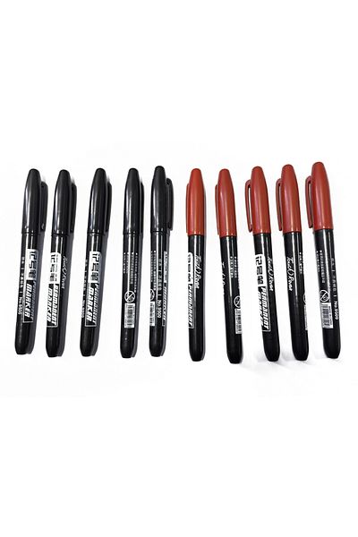 Choice 5 Black 5 Red 6 PCS Permanent Marker Pen Manga Drawing Markers Black Blue Red Waterproof Ink Sketch