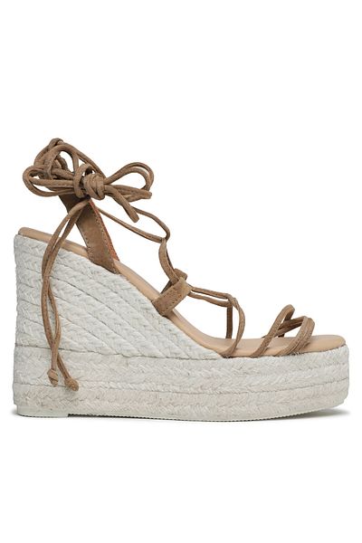 Manebi Women's Espadrilles brown MANEBI-LACE-UP WEDGE ESPADRILLES L 8.7 WA L 8.7 BLACK