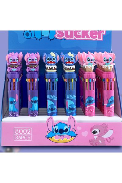Disney Multi-Colored 36pcs Ballpoint Pen Disney Stitch 6/36pcs Ballpoint Pen Cartoon 10 Color Marker 0.7Kid