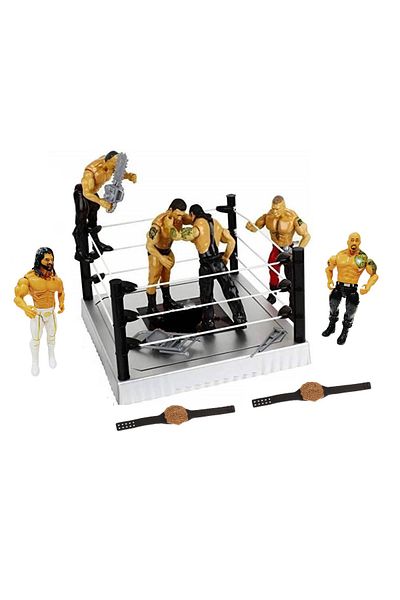BabyCara WWE 6-Piece Figures Random Wrestlers Characters And A Ring With Equipments